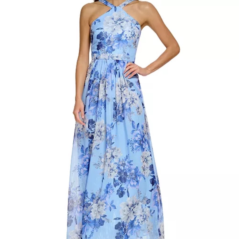 Vince Camino Floral Blue Maxi Dress